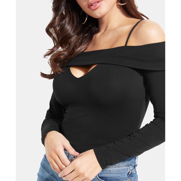 Guess Other - GUESS Kiersten Off-The-Shoulder Keyhole Bodysuit